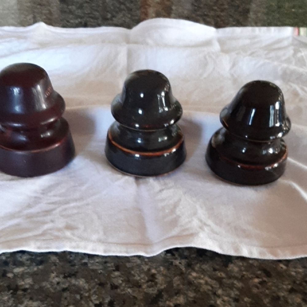 Set of Two Dark Brown Insulators